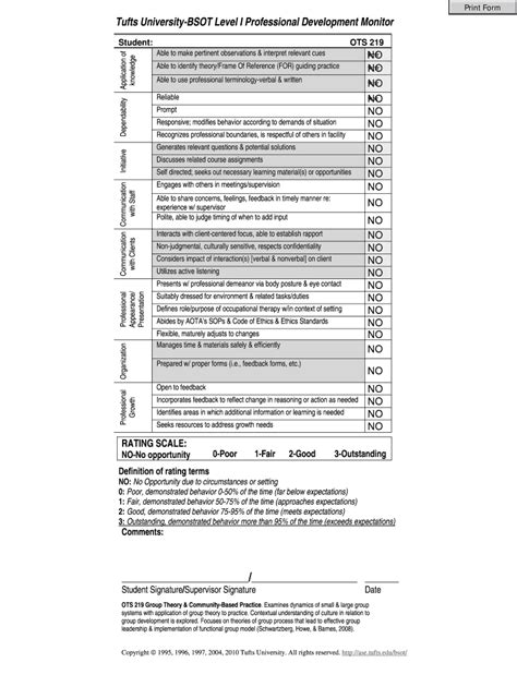 Fillable Online ase tufts Tufts University-BSOT Level I Professional ...