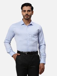 PARK AVENUE Men Striped Formal Blue Shirt - Buy PARK AVENUE Men Striped ...