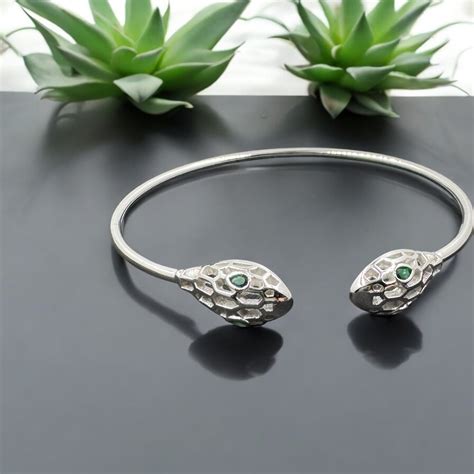 Serpenti Bracelet-Inspired 925 Sterling Silver Snake Head Bracelet wit