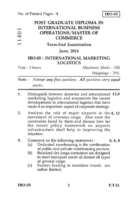 IBO-05 IBO-05 IB0-05JUNE-14 - No. of Printed Pages : 4 IBO- POST ...