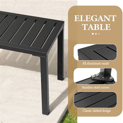 Crestlive Products 1 pc patio side table Square Outdoor End Table 13.7 ...