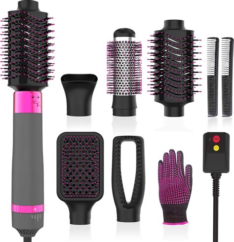 Amazon.com : 6 in One Blow Dryer Brush, Left&Right Curling Wand Hair ...