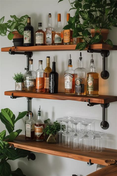 85 Creative DIY Bar Shelf Ideas You'll Love (2024) | Small bars for ...