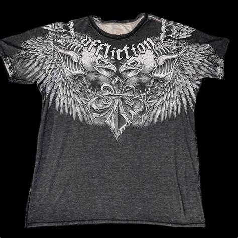 Vintage Reversible affliction shirt Fits like... - Depop