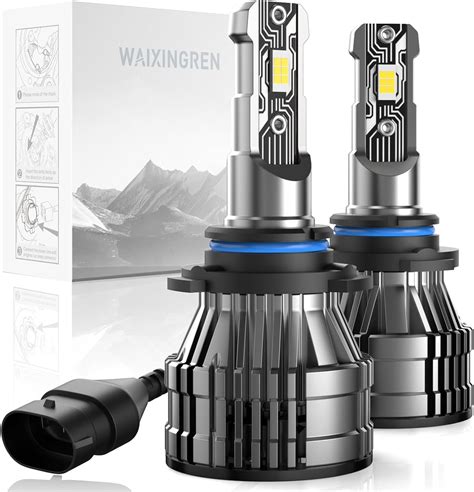 WAIXINGREN HB3 9005 LED Headlight Bulb, 60W 26000 LM 600% Brightness ...