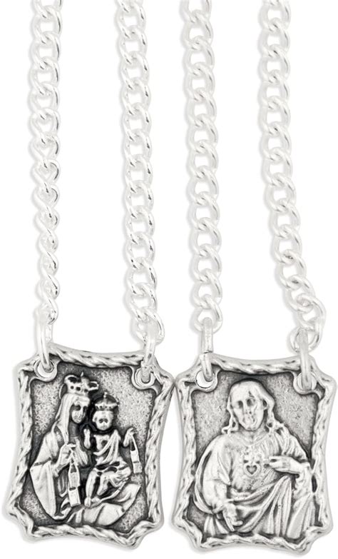 Buy Our Lady of Mount Carmel Metal Scapular | Silver-Tone Metal Tags on ...