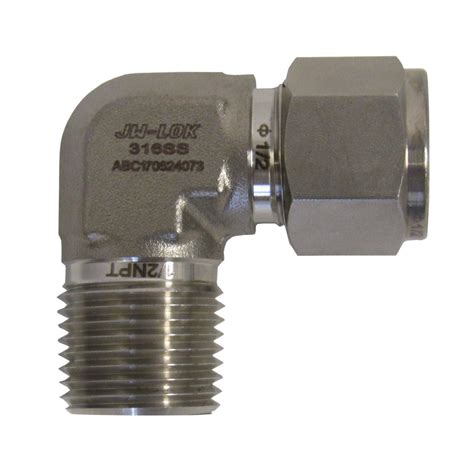 COMPRESSION FITTINGS - 316 STAINLESS STEEL 90 DEGREE ELBOW - 1/2 INCH ...