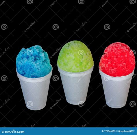 Two Hawaiian Shave Ice, Shaved Ice Or Snow Cone Desserts In Flower ...