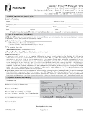 Contract Owner Withdrawal Form - Fill and Sign Printable Template Online