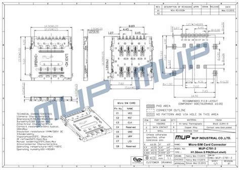 MUP Connectors - MUP C7090-21 6Pin MICRO Sim Card holder Trader ...