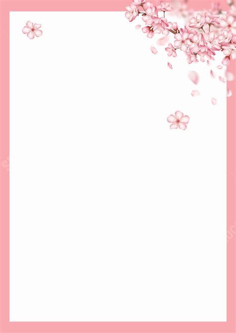Floral Design Featuring Pink Cherry Blossoms Page Border Background ...