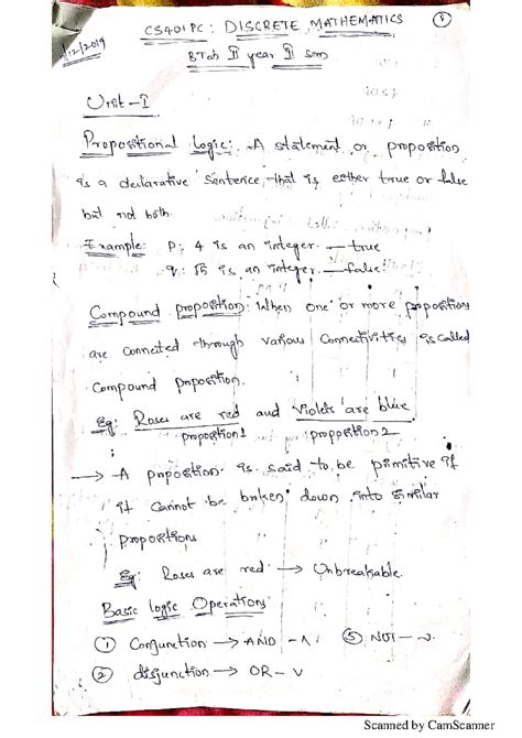 Chapter 1 - read - CS401PC: DISCRETE MATHEMATICS V BTah II year II Sem ...