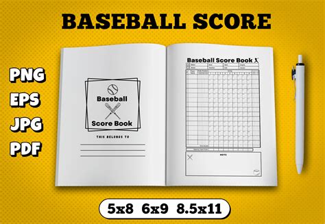 Baseball Score Book Kdp Interior Graphic by TiveCreate · Creative Fabrica