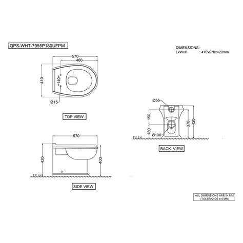 Jaquar Queens Prime Rimless Back To Wall Wc (QPS-WHT-7955P180UFPM ...