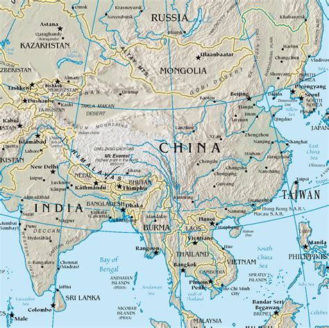 Map Of China Physical Features at Zachary Fry blog
