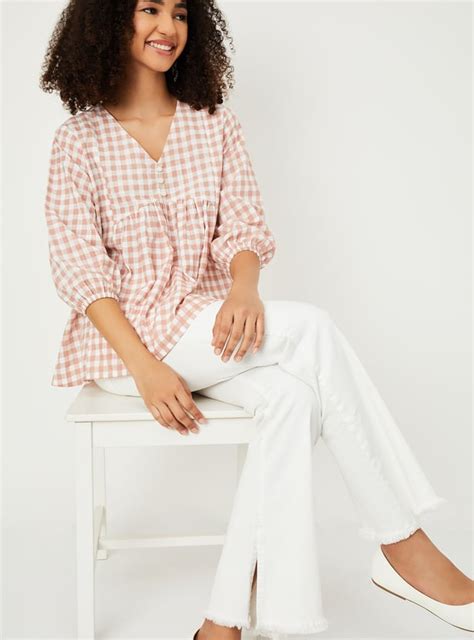 Buy Women Checked Tunic Online at just Rs. 699.0 - 1000015577109 | Max ...