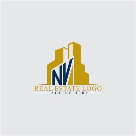 Modern nv real estate logo design with building silhouettes | Premium ...