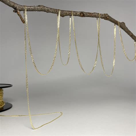 Wholesale Solid 10kt Gold 1.87mm Smooth Flat Cuban Chain