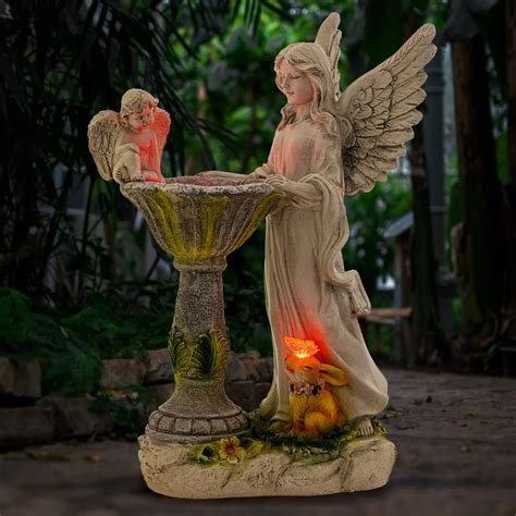 IOKUKI Solar Garden Statues-Angel Outdoor Statues with Color Changing ...