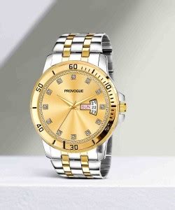 PROVOGUE PRV-212-GOLD Two Tone Working Day and Date Analog Watch - For ...