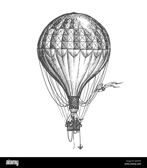 Hot Air Balloon Pencil Drawing