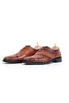 Buy Brown Aristo Croc Lace-up Shoes For Men by Vantier Online at Aza ...