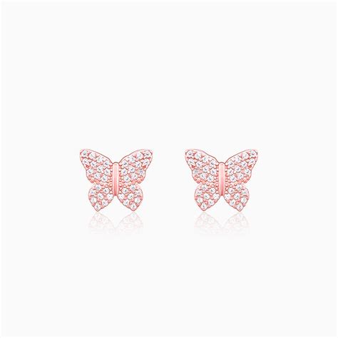Rose Gold Skipper Butterfly Earrings – GIVA