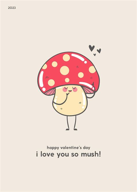 Download Cute Valentines Cartoon Mushroom Funny Pun Picture ...