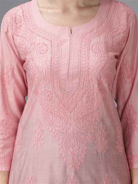 Seva Chikan Hand Embroidered Chanderi Chikankari Kurta