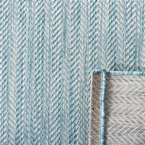 Safavieh Courtyard 5 X 5 Aqua/Gray Round Indoor/Outdoor Solid Area Rug ...