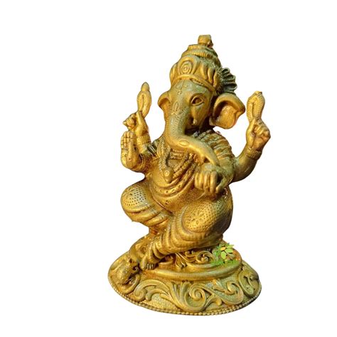 Light Weighted Brass Lord Ganesha Idol for Temple | Ganpati Murti for ...