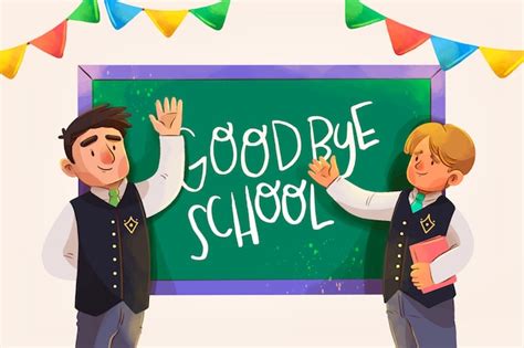 Aquarel einde van school achtergrond | Gratis Vector