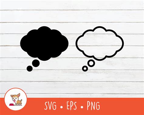 Thought Bubble SVG Thought Bubble Clipart Vector Text Bubble - Etsy