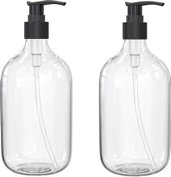 10 Ounce Clear Plastic Pump Bottle Dispenser, Refillable Empty Bottle ...