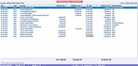 Bank Reconciliation Statement Format in Excel Free Download