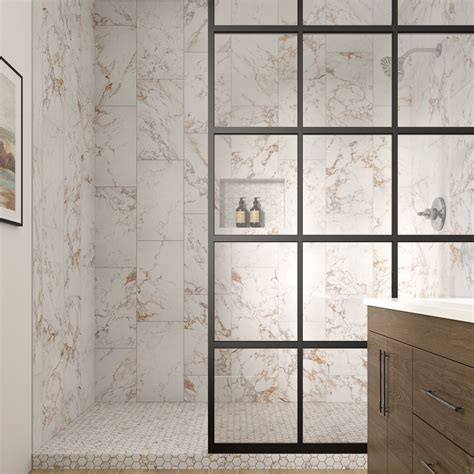 STAINMASTER Calacatta Gem 12-in x 24-in Matte Porcelain Floor and Wall ...