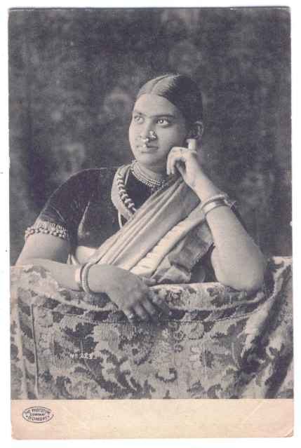 Postcard of Indian Woman with Nose Rings and other Ornaments - Old ...