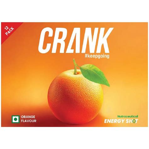 Crank Energy Shot – Orange Flavour, Pack of 12 (60ml each) – UniEssential