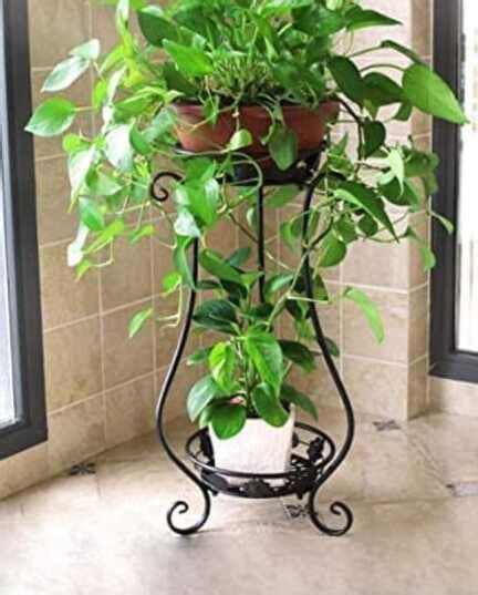 Heavy Duty Metal Planter Holder|Indoor/Outdoor | Fitting: 2 Tier Round ...