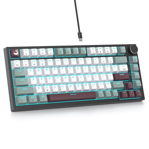 Amazon.com: 75% Wired Keyboard with Knob, 75 Percent Gaming Keyboard ...
