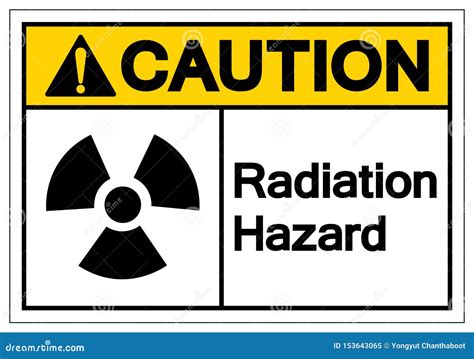 Caution Radiation Hazard Sign. Black Yellow Carbon Warning Radiation ...