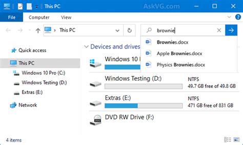 Image result for File Explorer Search Box