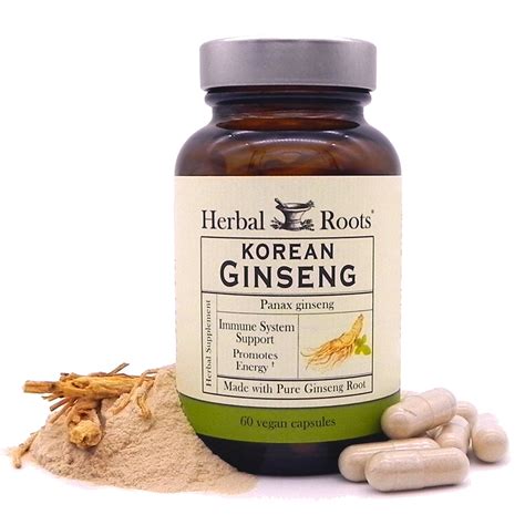 Buy Organic Korean Panax Ginseng by Herbal Roots | 1000mg | Focus ...