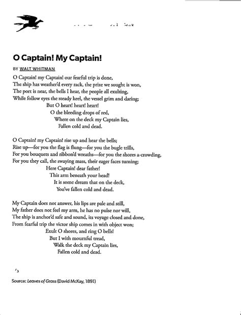 O Captain! My Captain! by Walt Whitman - Digital Download Poem - Etsy