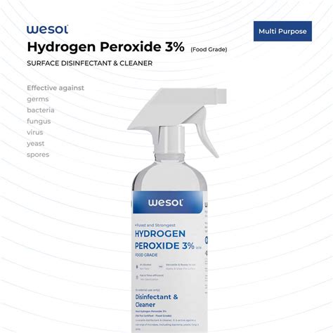 Wesol Hydrogen Peroxide 3% Food Grade Disinfectant Spray & Liquid ...