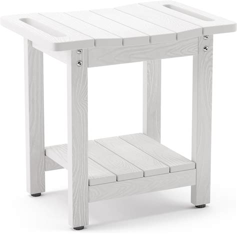 Amazon.com: LUE BONA Shower Bench Seat, White HDPS Shower Benches for ...