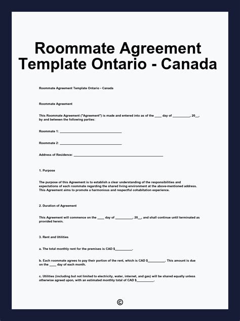 Roommate Agreement Template