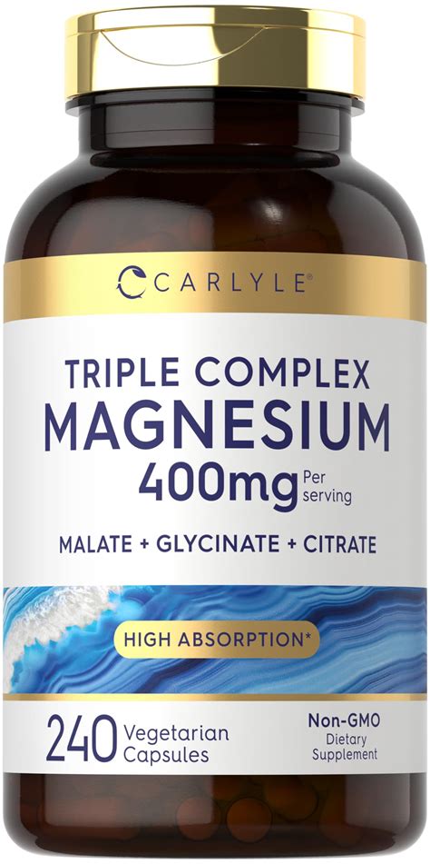 Snapklik.com : Carlyle Triple Magnesium Complex 400 Mg 240 Capsules Magnesium Malate