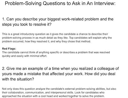 Image result for Problem Solving Interview Questions