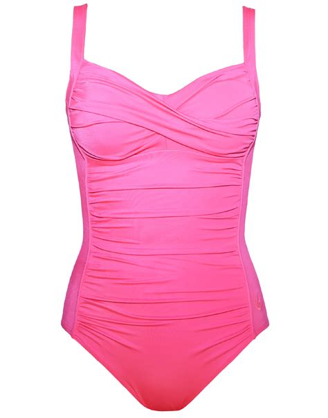 Lucille Longer Length Swimsuit - Pink – Halocline Swimwear